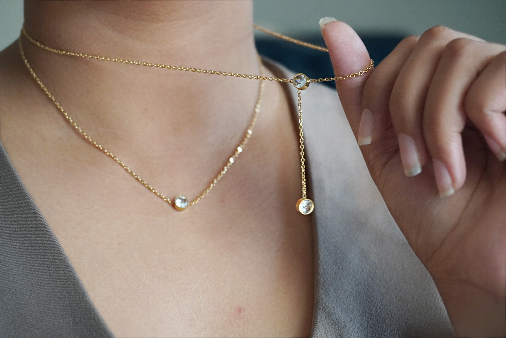 Nova necklace (double layered Y )