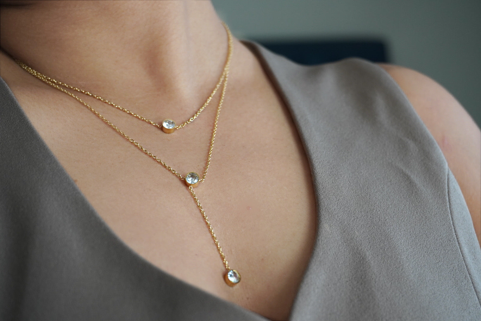 Nova necklace (double layered Y )
